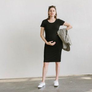 STORQ Maternity Short Sleeve T Shirt Dress Black Size 3 Medium 8 10